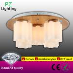 Flower shape glass shade Thailand imported OAK wood ceiling light Guzhen