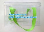clear pvc packaging bag with handle for wine, vinyl pvc zipper gift tote bags