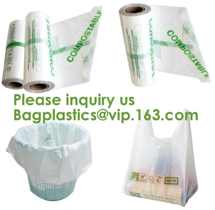 Heavy Duty Compostable T-shirt Handle Tie Plastic Roll Garbage Bags Trash Bags, t shirt carry bags, bagease, bagplastics