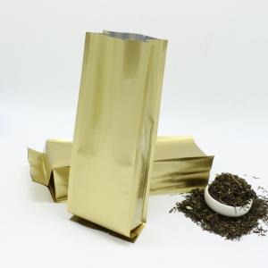 Quality Plastic Aluminum Foil Gusseted Coffee Bags Custom Printed Self Stand Flat Bottom wholesale
