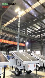 Quality 9m hydraulic telescopic mast mobile light tower-mobile solar tower light 4 solar panels wholesale