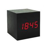Promotional Electronic wooden led alarm clock wood logo customized