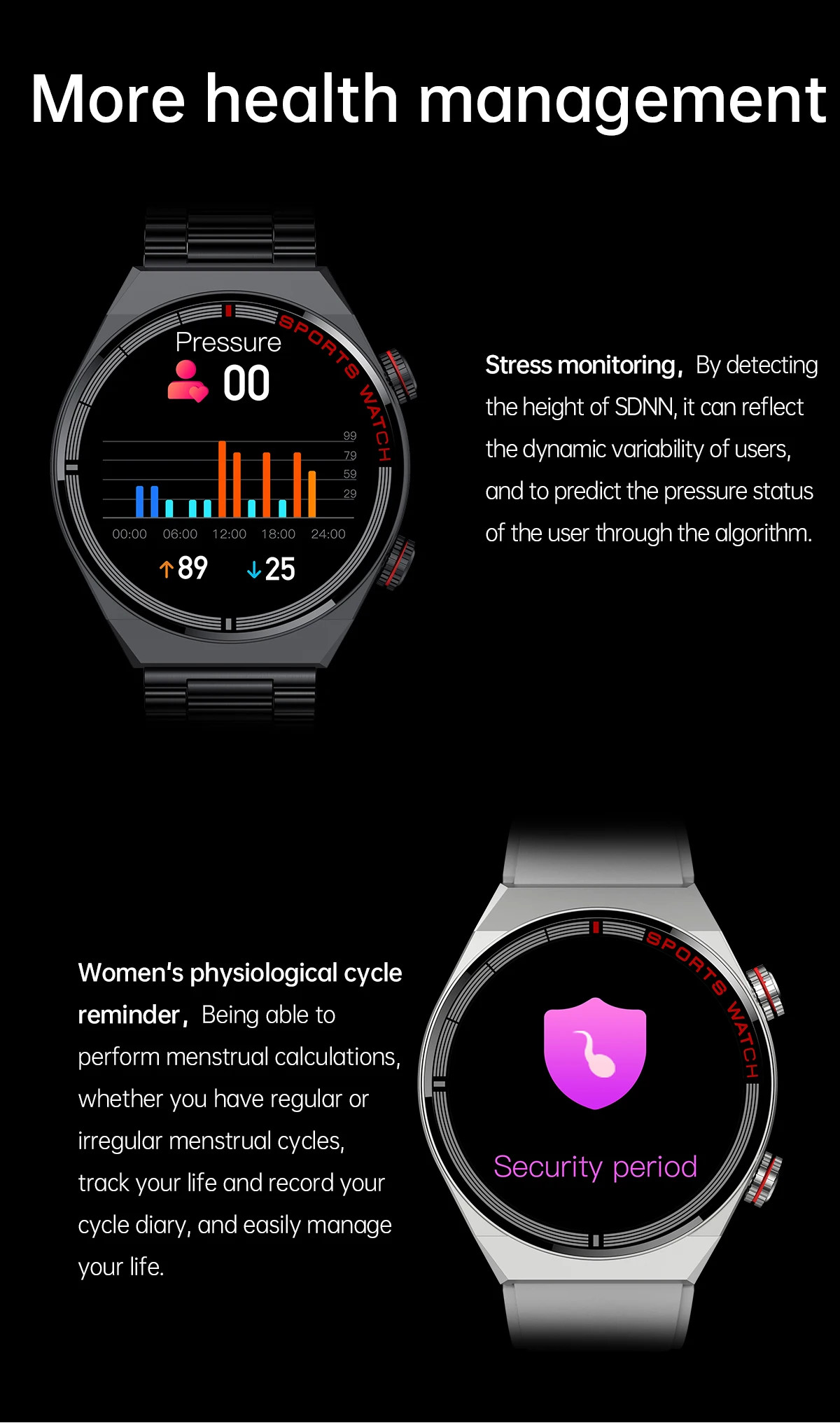 QW39 Smartwatch NFC Android Contactless Payment 1.39 Inch Display ECG PPG