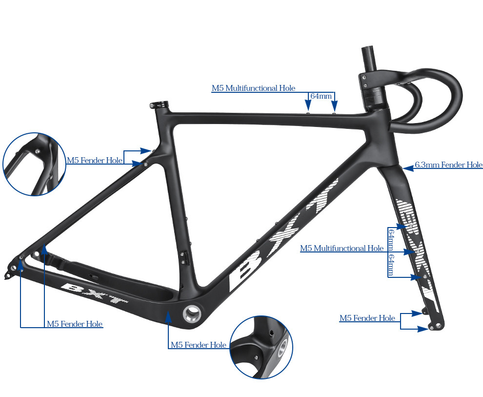 Headset Spacer Bicycles Parts Gravel Bike Frame Cable Housing