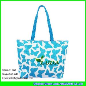 Quality LUDA best beach bags women top zipper straw beach handbag totes wholesale