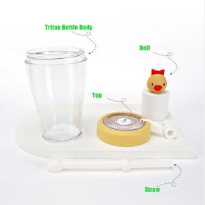 Quality FDA Clear Plastic Water Bottle Silicone Drink Bottle With Straw wholesale