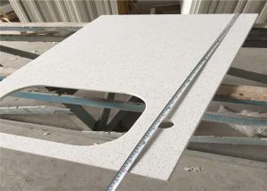 Quality Classic White Quartz Bathroom Vanity Top , 100cm Molded Bathroom Countertops wholesale