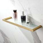 Luxury Stainless Steel Bathroom Accessories Shelves Glass Flat Rack Kid Friendly