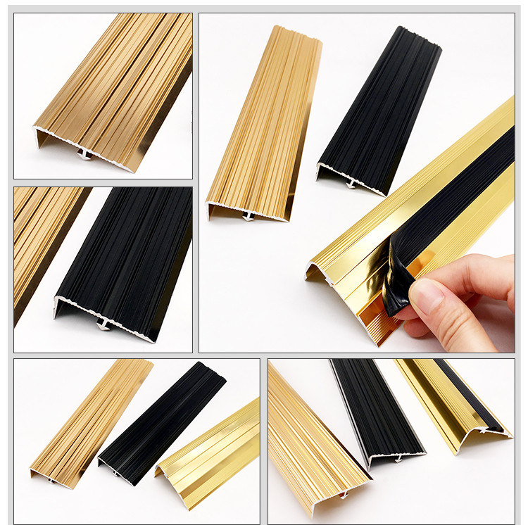 Anti Slip Safety Aluminium Stair Nosing Edge Trim Polishing / Anodizing Oxidation
