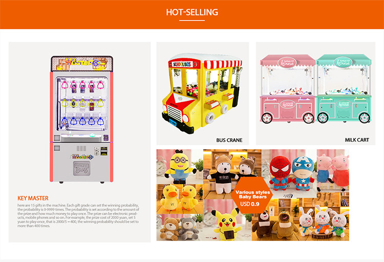 110w Electronic Arcade Claw Machine , Toy Scissors Candy Grabber Claw Machine