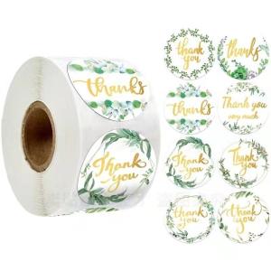 Quality Business Label Sticker Packaging Glossy Vinyl Circle Stickers Pvc Waterproof Small Thank You wholesale
