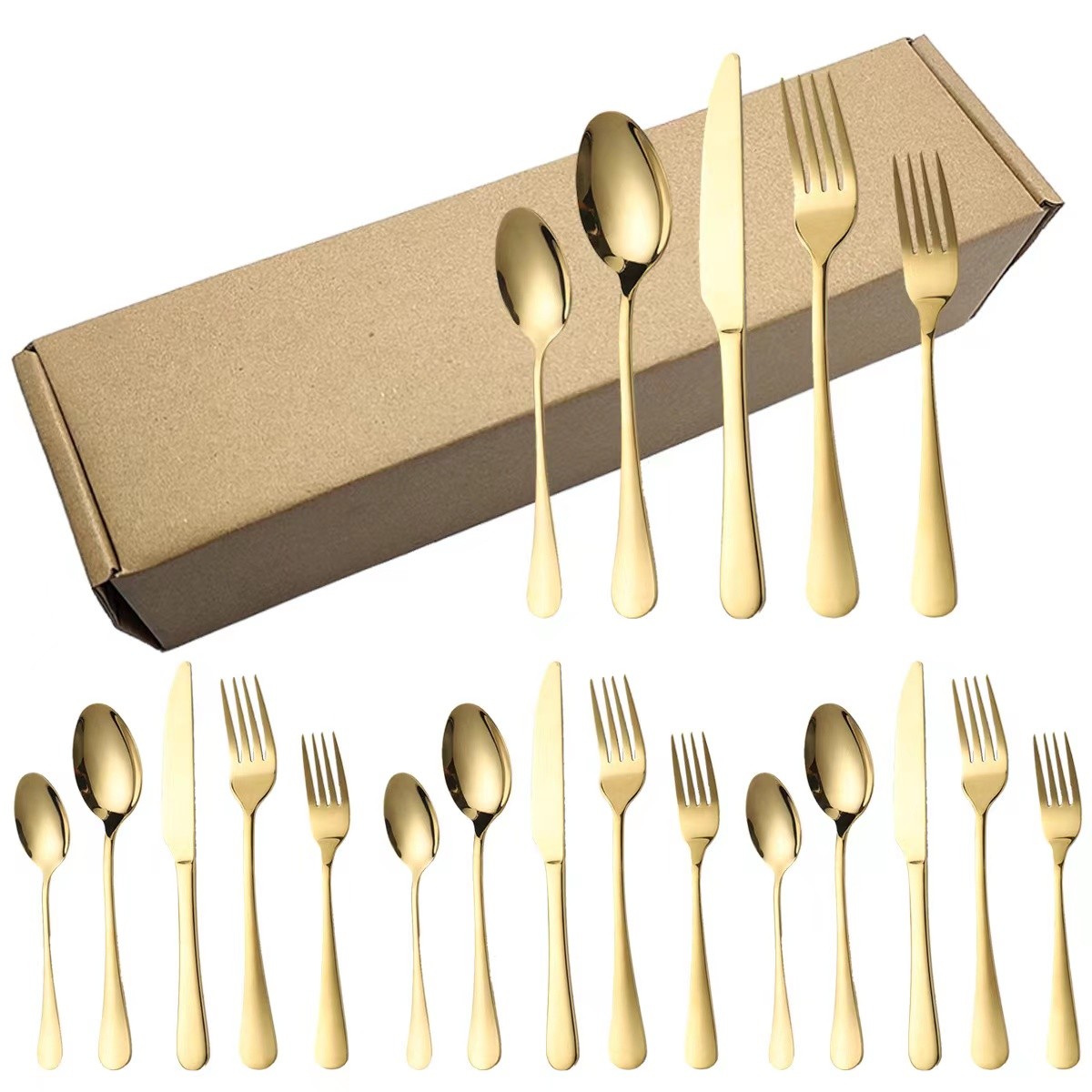 Durable 304 Stainless Steel Knife Fork And Spoon Set For Restaurant Use
