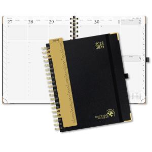 Quality 100GSM Paper 12 Month Weekly Planner 2023 Black Spiral Hardback wholesale