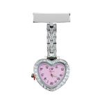 Peach Heart Nurse Watch Heart-shaped Pocket Doctor Quartz Watches Brooch Medical
