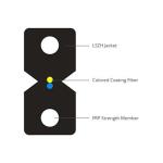 2 Core Fiber Optic Drop Wire , FTTX FTTH Single Mode Fiber Optic Cable