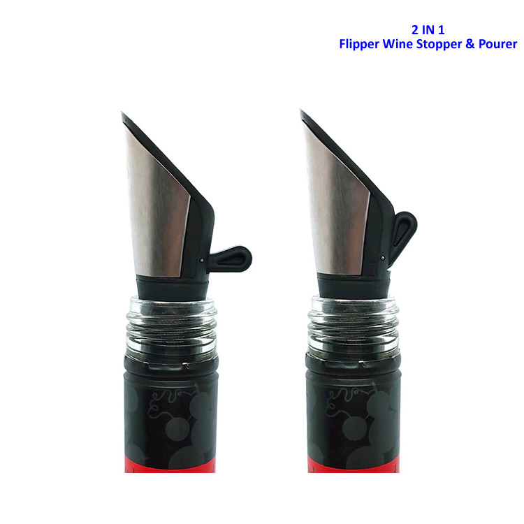Shatterproof Liquor Bottle Stopper Pourer Stainless Steel Wine Stopper