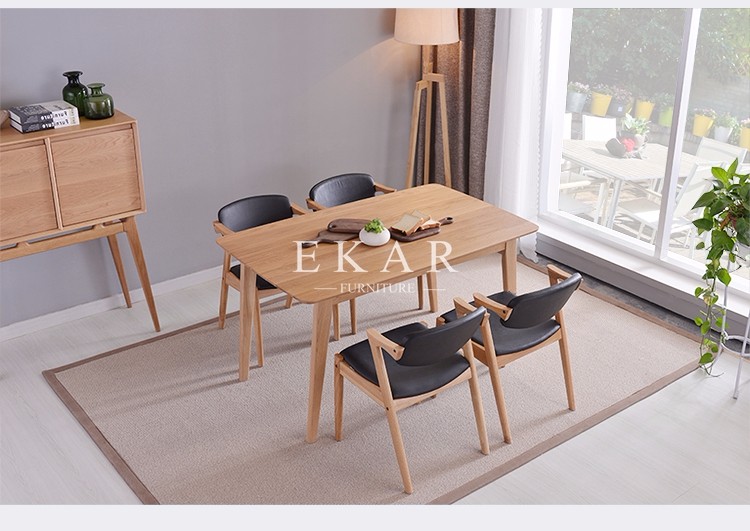 For Home Hotel Furniture Black Leather Wooden Wood Chair Restaurant Dining