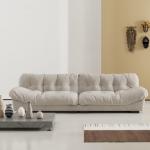 Italian Minimalist Sofa Sectional Chaise Lounge Furniture 3 Seat Modular Grey 2