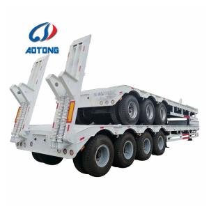 Quality Semi-Trailer 3 Axle Lowboy for Heavy Duty Transporting Excavator Crane Road Roller 55Tons wholesale