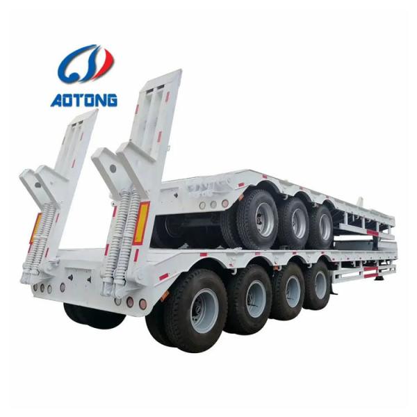 Semi-Trailer 3 Axle Lowboy for Heavy Duty Transporting Excavator Crane Road