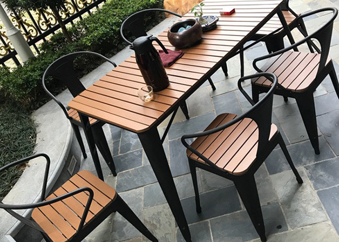 Simple Modern Solid Wooden Outdoor Furniture Balcony Table Chair Set For Leisure Cafe Bar