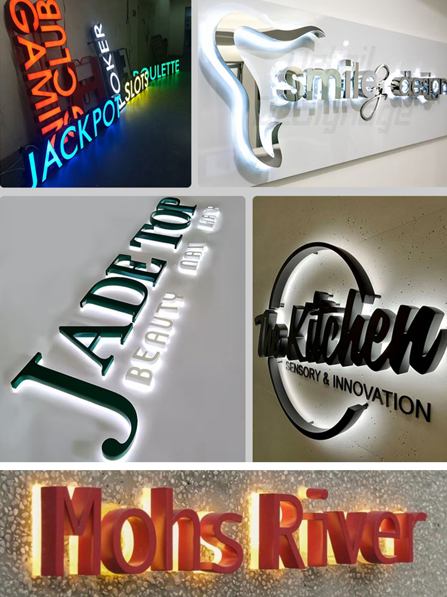 50000 Hours Working Lifetime Custom Mall Signage 3D Acrylic LED Light Sign for Wedding