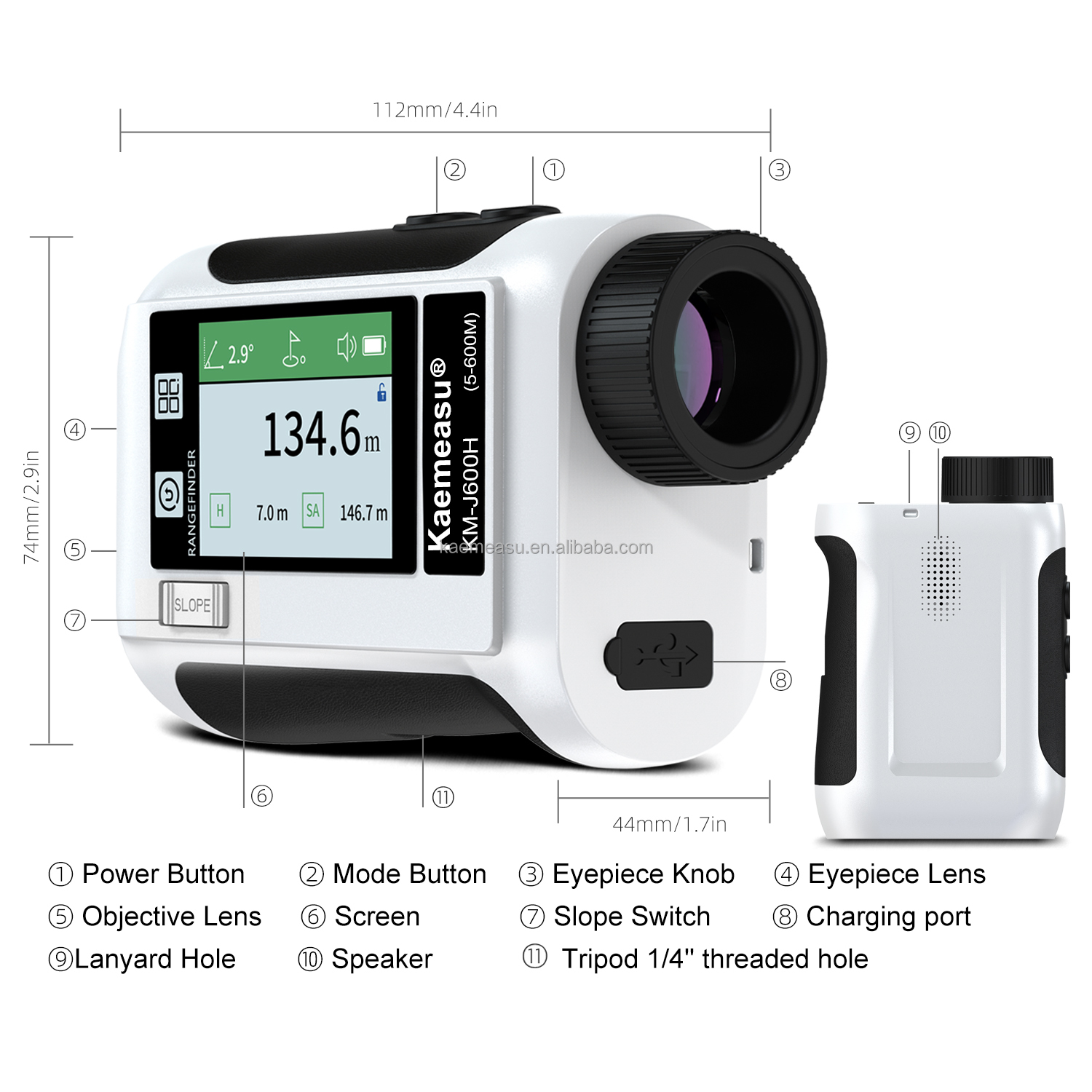 6.5X Magnification Golf Sport Laser Range Finder with Upgraded LCD Screen and Optical Instruments
