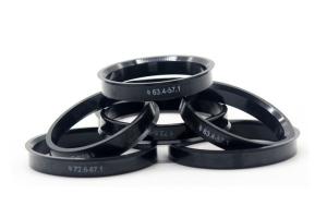 Quality Black Wheel Spigot Plastic Hub Rings 10 Mm Thick For BMW / AUDI / BENZ wholesale