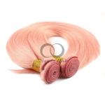 Pink Straight Remy Human Hair Bundles Sew In Weave Bundles Brazilian Bundle