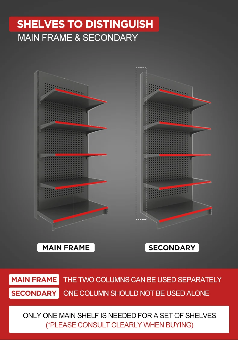 4 Layer Supermarket Display Rack Adjustable Shelf Height Removable