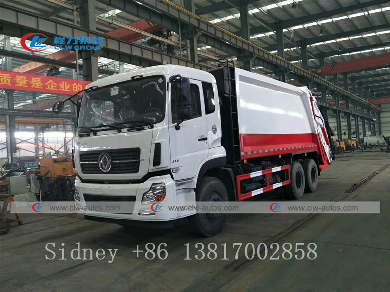 Dongfeng Kinland 6X4 Compression Garbage Truck With Q235B Steel Body