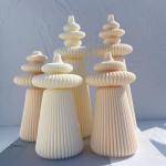 3 Designs Roman Pillar Cylindrical Silicone Candle Molds Geometric Abstract