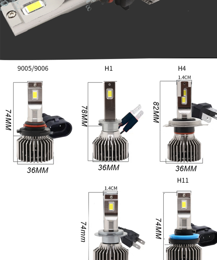 Led H7 H4 H11 80W Super Bright H8 Brightest 9005 Headlight Bulbs 9006/HB4 H13 H1 H3