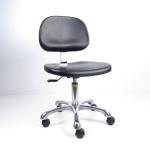 Black ESD PU Foam Production Line Chairs 5 Star Aluminum Alloy Base 2 Ways