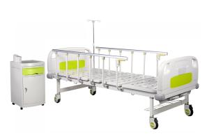 Quality Detachable ABS Adjustable 2160MM Hospital Bed 2 Cranks Manual Medical Bed wholesale