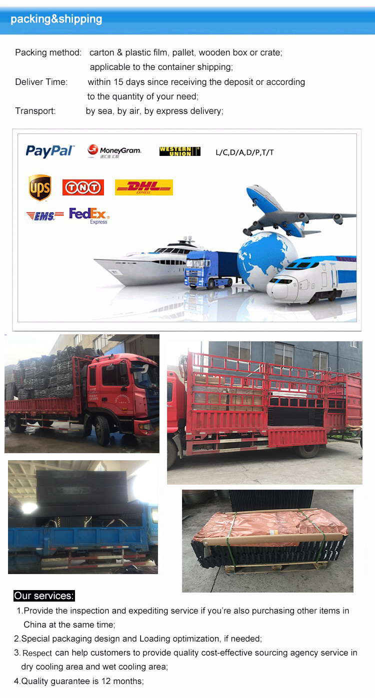 Hanging 1350mm Cooling Tower Infill Cross Flow Media 0.38-0.6mm