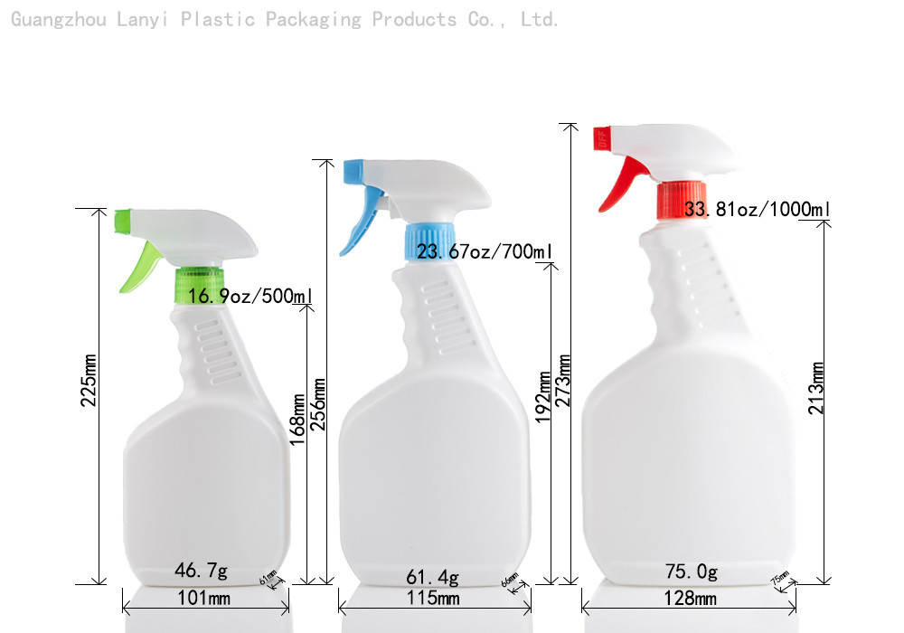 HDPE 500ml 700ml 1000ml Chemical Resistant Spray Bottle