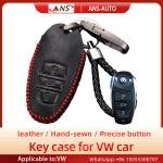Black Hand Sewing Full Grain Leather Car Key Case For Volkswagen