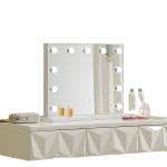Small LED Bulbs Makeup Mirror With Lights Luxury Tabletop Led Bathroom Vanity