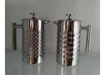 3D Embossed Stainless Steel Double Wall French Press Coffee Pot 1500ml