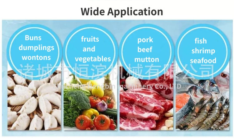 Freeze Fruit Pulp Seafood Industrial Freezer 10-60min Freezing Time 800mm Inlet Width
