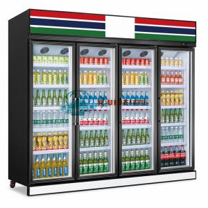 Quality Commercial 4 doors refrigerator freezer glass door display cooler wholesale