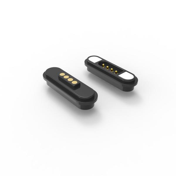 Anti Short Circuit Magnetic Connectors Black 4 Pin Magnetic Connector Customized