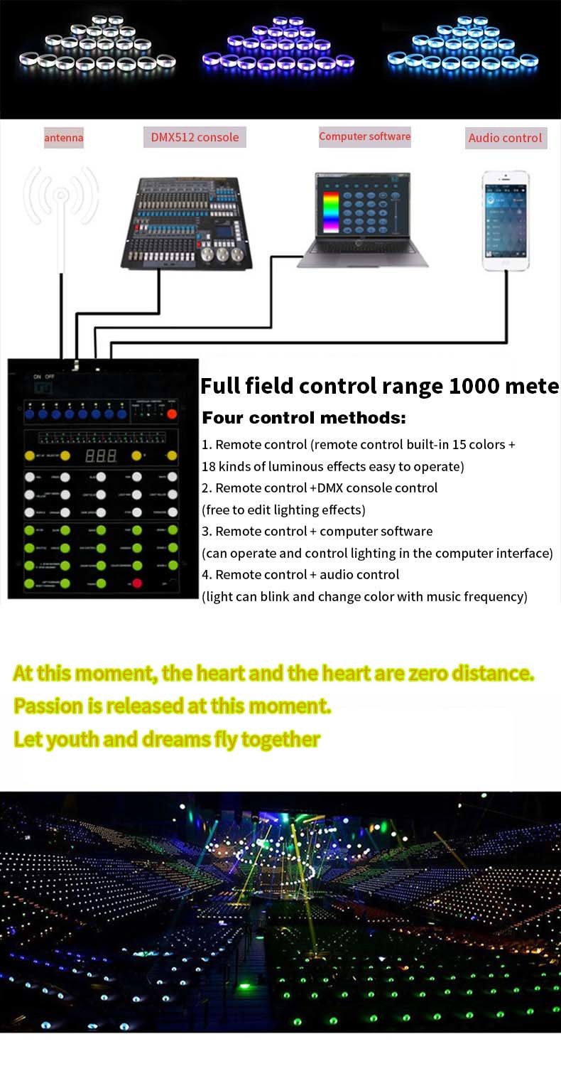 2024 DMX 512 Lighting Remote Controlled LED Bracelet RGB Pulseras Brasil luz gira Pulseras LED Con Control DMX