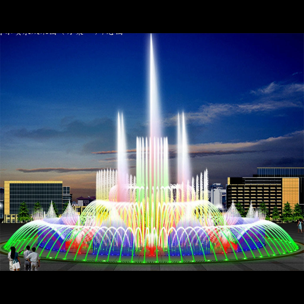 Modern Design Floor Fountains with Colorful Led Light and Music Control Musical Fountain