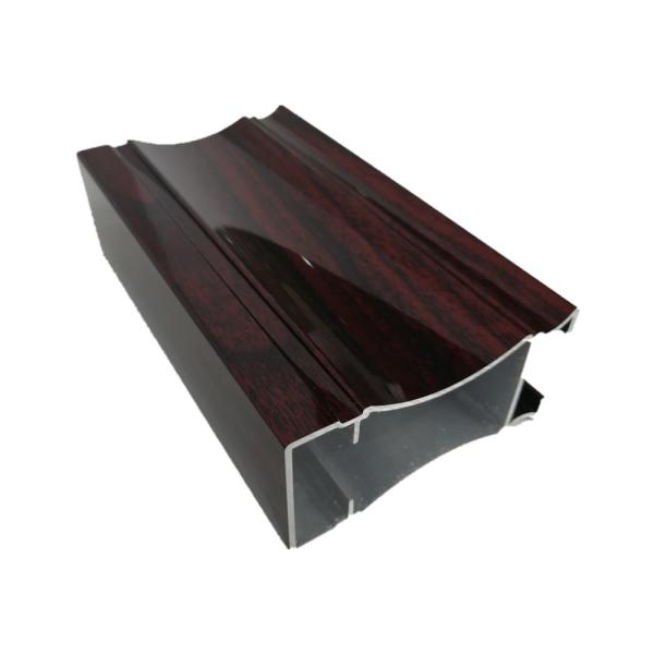 Aluminium Glass Door Profiles , 6063 Customized High Glossy Wood Grain Aluminum