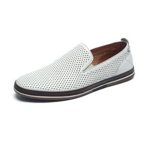 Quality Breathable anti odor Mens White Leather Casual Shoes wholesale