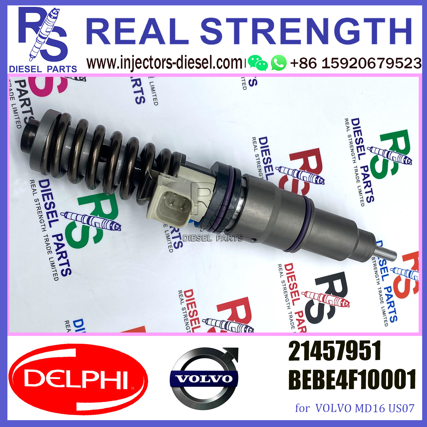 DELPHI 4pin injector 21457951 BEBE4F10001 Diesel pump Injector V-O-L-V 21457951 BEBE4F10001 E3.3 for V-O-L-V MD16 US07