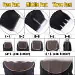 Kinky Straight 5X5 Lace Frontal Closure Human Hair Ear to Ear HD Lace Frontal
