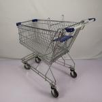 Regular 125L Supermarket Shopping Trolley Zinc 4 Wheel Shopping Trolley CE